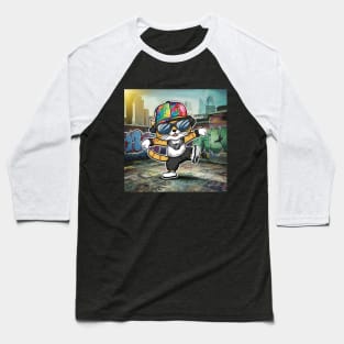 Hip Hop Cat Breaks the Rooftop Baseball T-Shirt